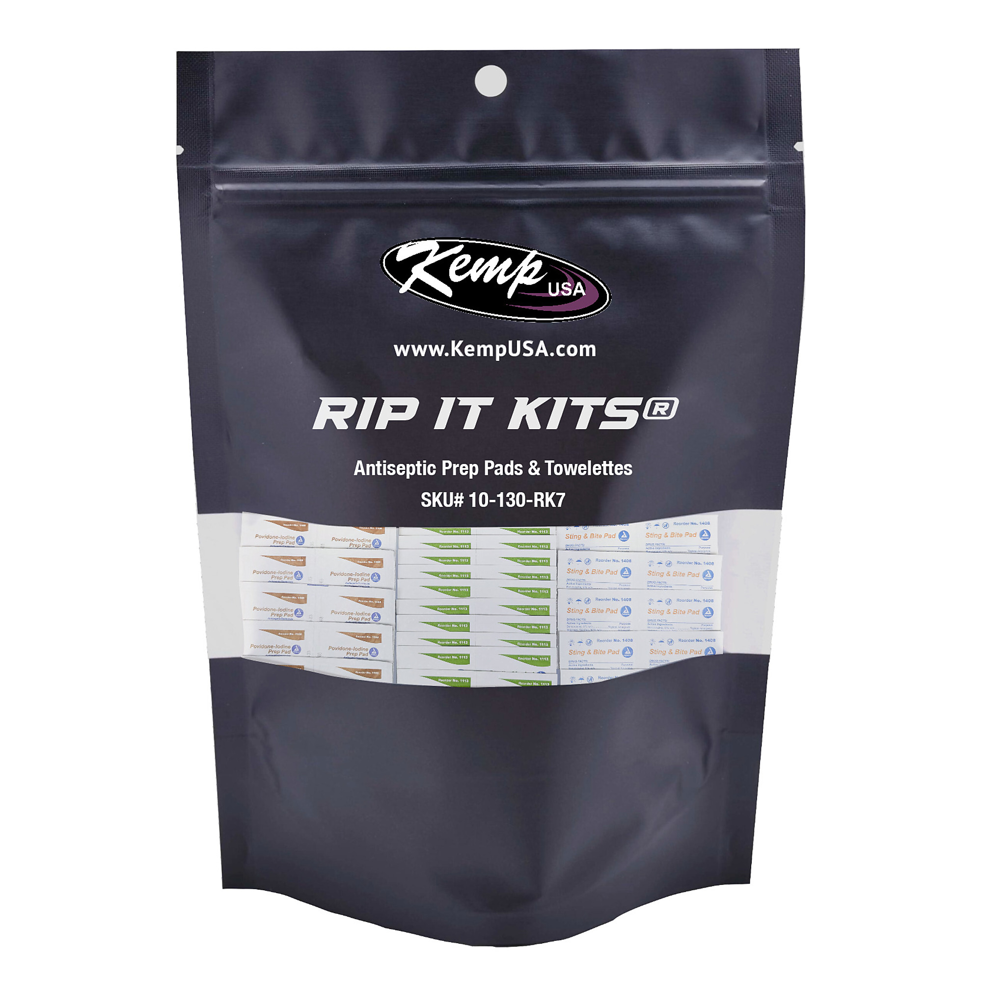 Kemp USA Rip It Kits — Antiseptic Prep Pads & Towelettes, Model# 10-130-RK7